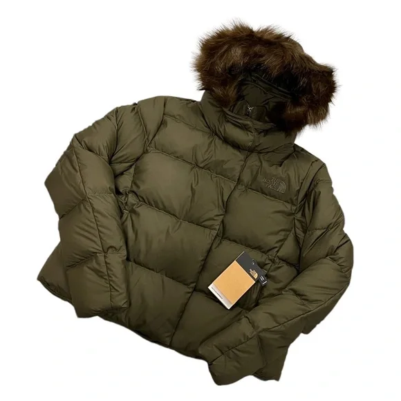 THE NORTH FACE Womens New Dealio 550 Down Short Jacket New Taupe Green